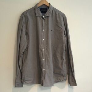 Maviamerika button down dress shirt men’s XXL Black and grey plaid pattern